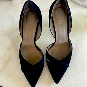 Reiss black suede pointed shoes